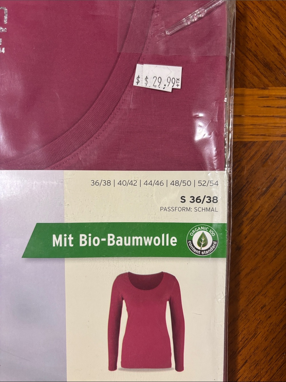 Woman Long-Sleeved Top - Raspberry - Picture 3 of 4